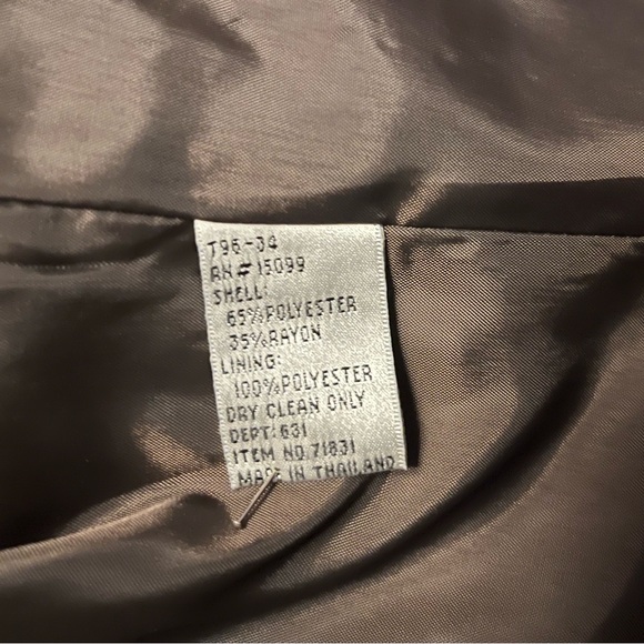 VINTAGE EXECUTIVE COLLECTION PLAID SHADES OF TAN LONG SLEEVE JACKET BLAZER - Picture 10 of 10